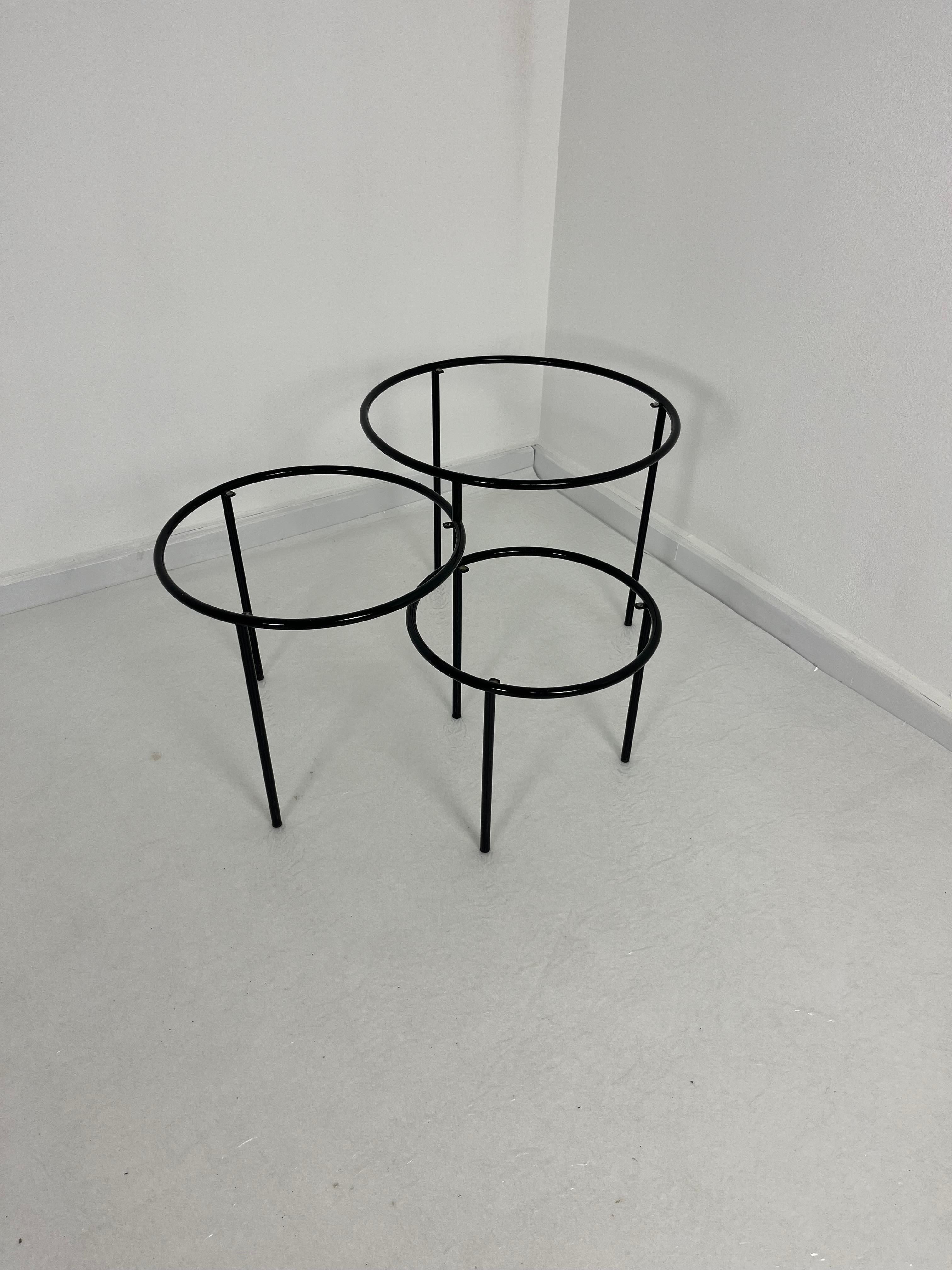 Set di 3 tavolini bassi girevoli, made in Italy anni '80 in vendita 4