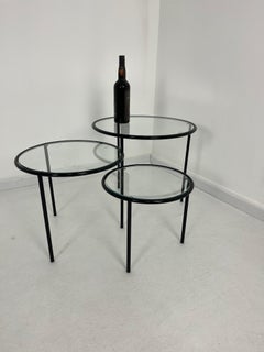 Set of 3 Low Swivel Tables, made in Italy 1980s