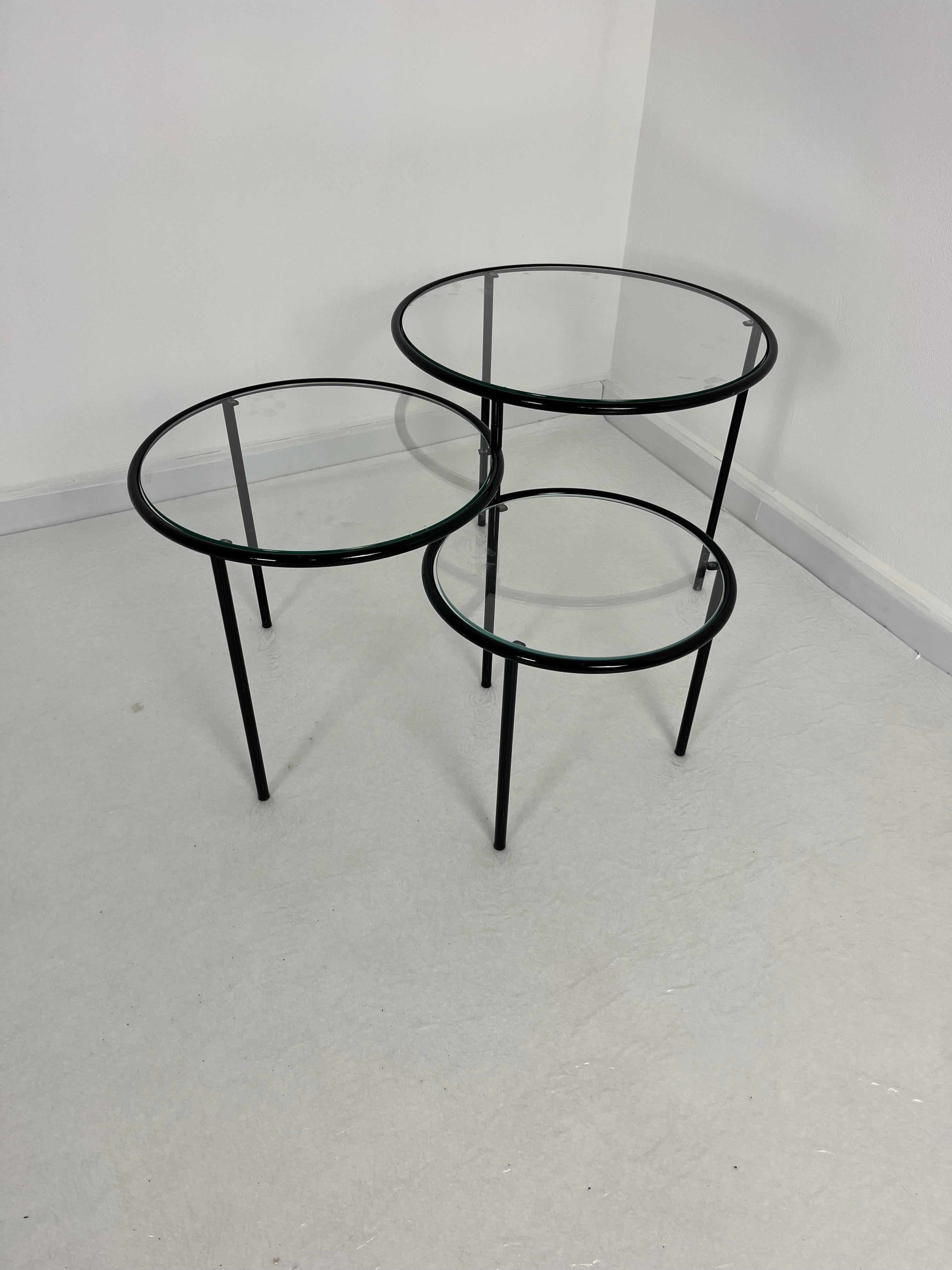 Italiano Set di 3 tavolini bassi girevoli, made in Italy anni '80 in vendita