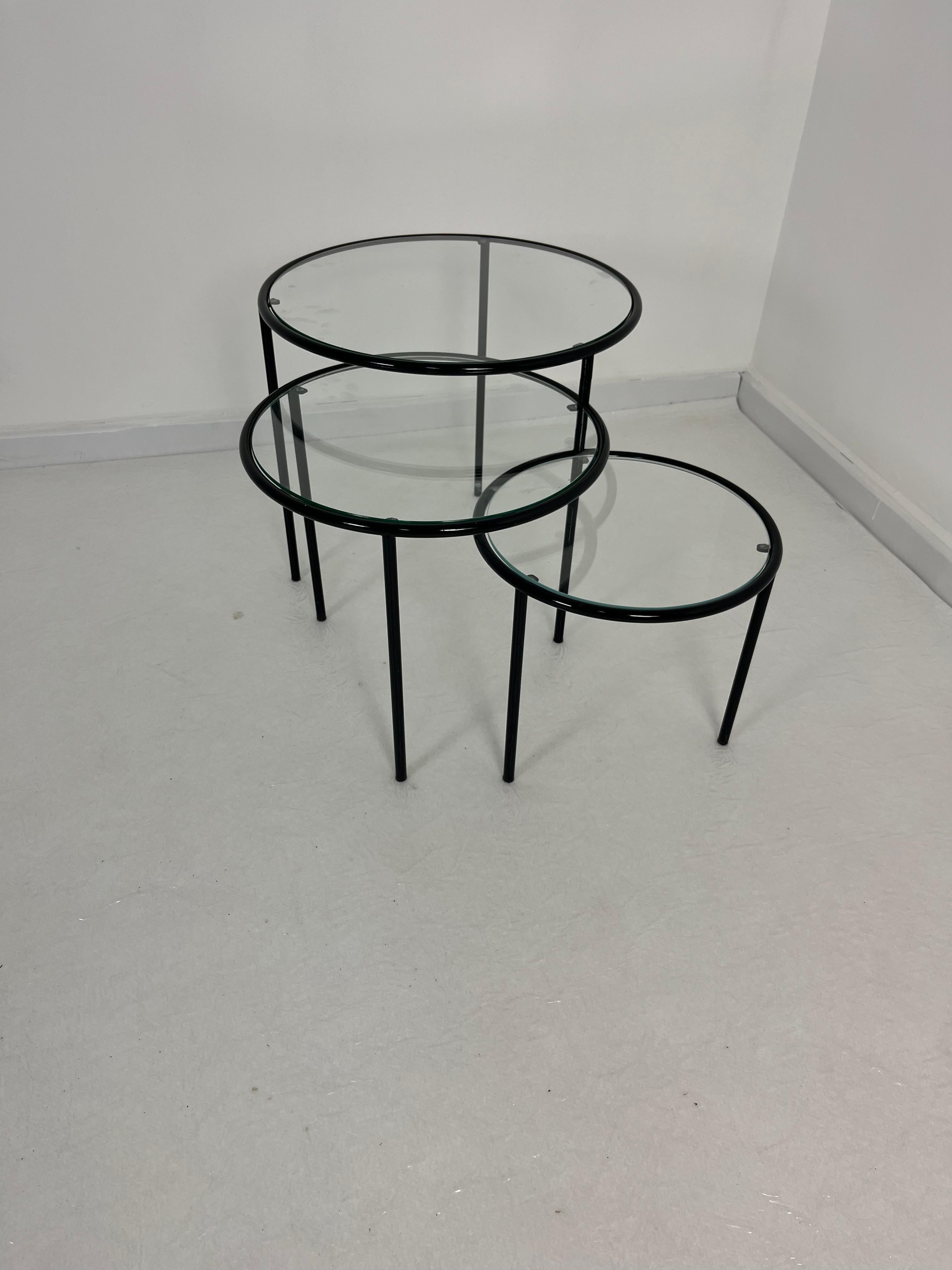 Set di 3 tavolini bassi girevoli, made in Italy anni '80 in vendita 1