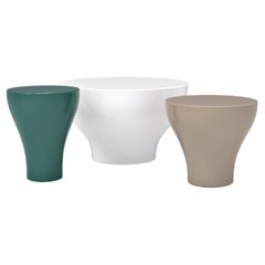 Set of 3 Low Tables Lacquered in Variety of Ral Colors