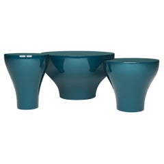 Set di 3 tavolini bassi laccati in vari colori Ral