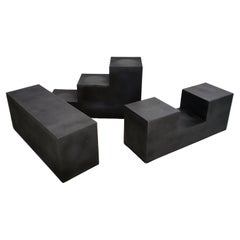 Set of 3 low tables/pouf “Gli Scacchi” by Mario Bellini per B&B Italia 70’s