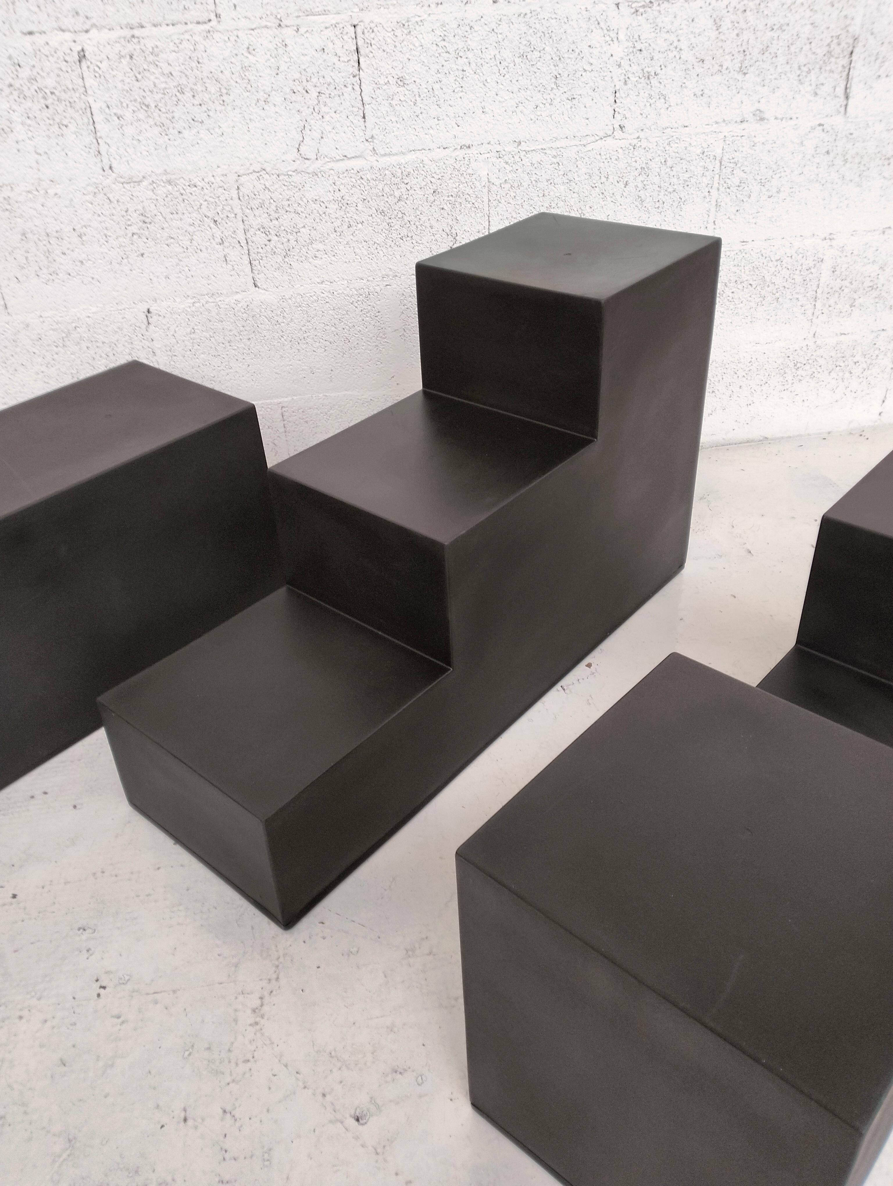 Set of 3 low tables/pouf “Gli Scacchi” by Mario Bellini per C&B Italia 70’s For Sale 1