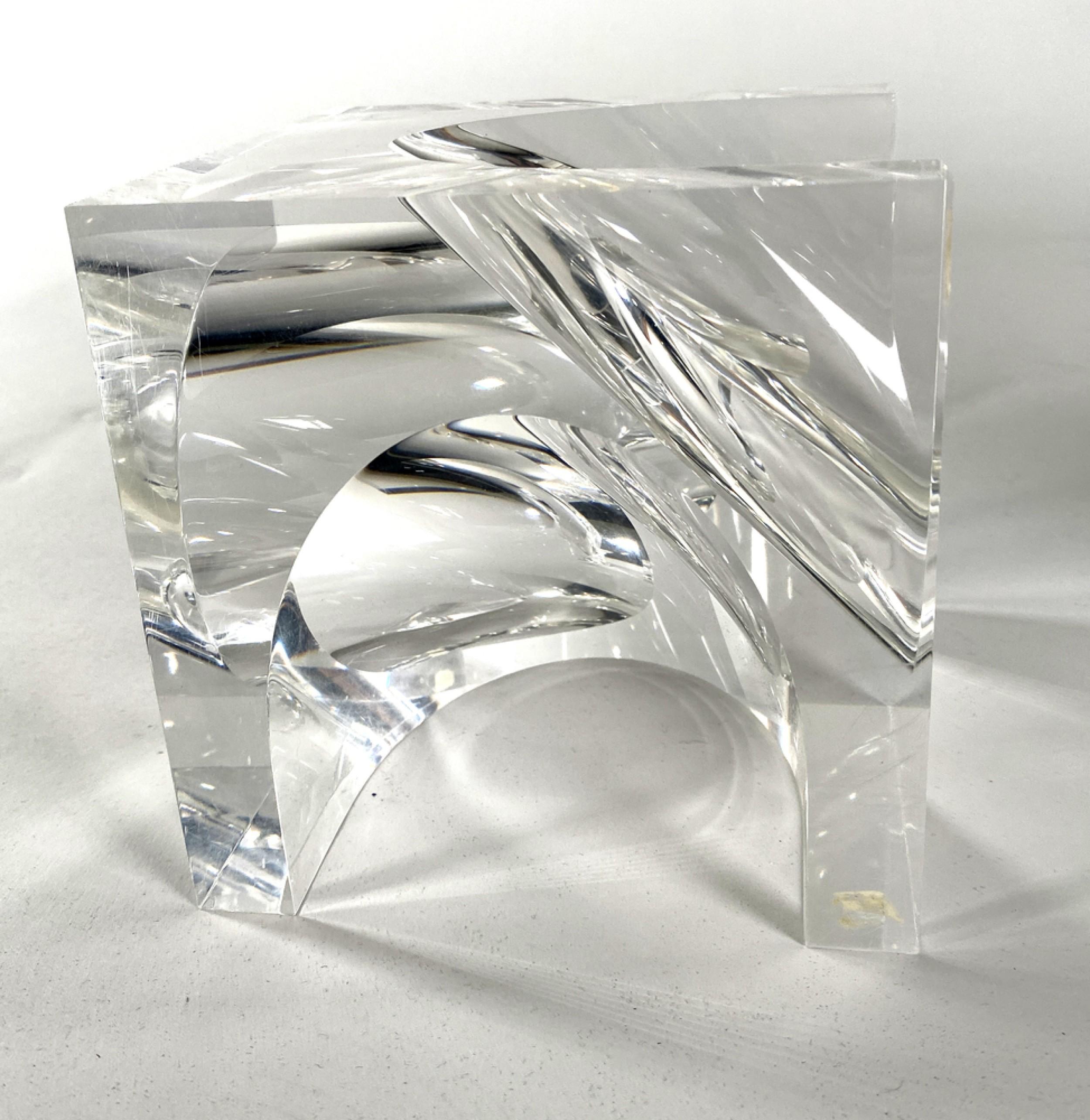Hand-Crafted Set of 3 Lucite Table Sculptures For Sale