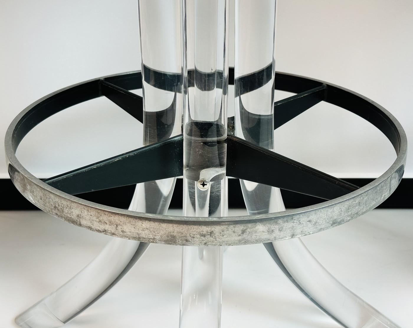 Set of 3 Lucite TUSK Barstools after Charles Hollis Jones, USA 1970s For Sale 2