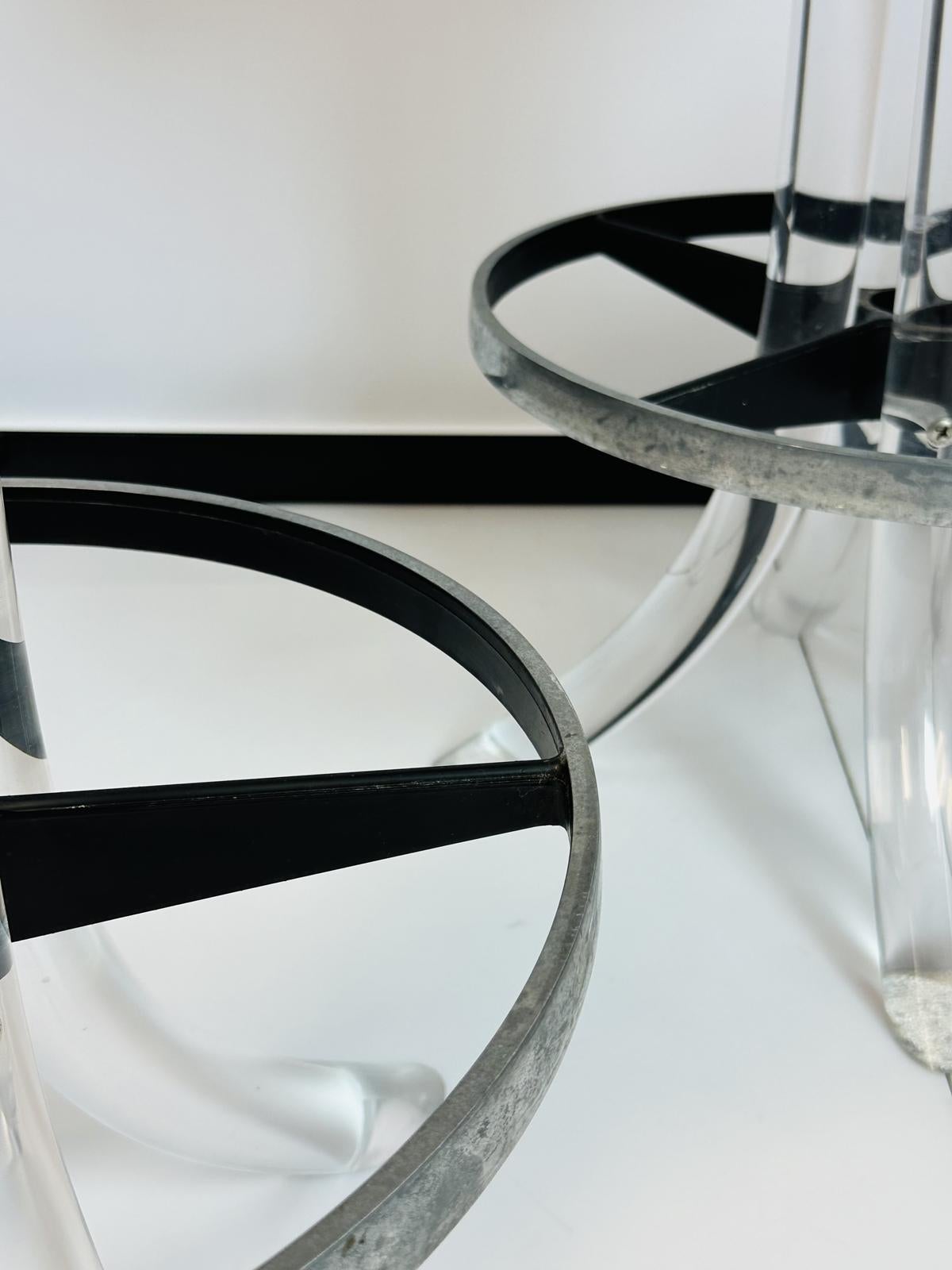 Set of 3 Lucite TUSK Barstools after Charles Hollis Jones, USA 1970s For Sale 6