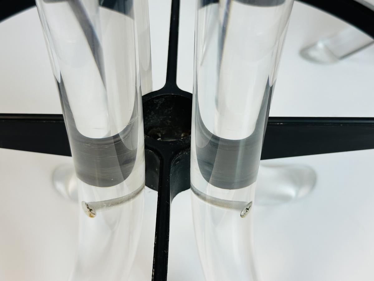 Set of 3 Lucite TUSK Barstools after Charles Hollis Jones, USA 1970s For Sale 7