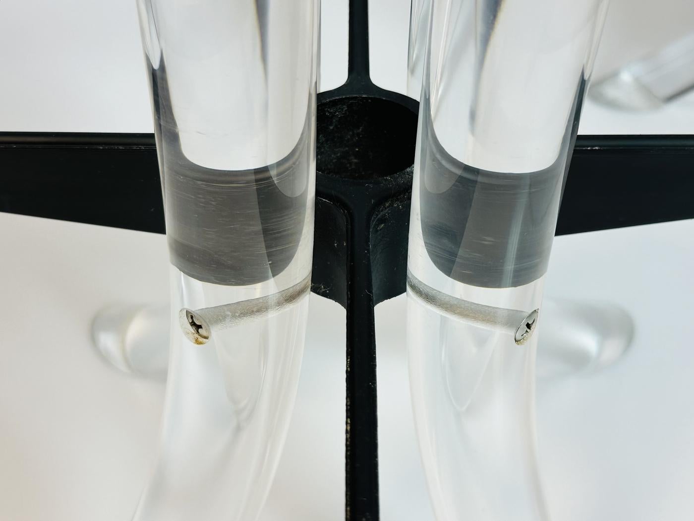 Set of 3 Lucite TUSK Barstools after Charles Hollis Jones, USA 1970s For Sale 8