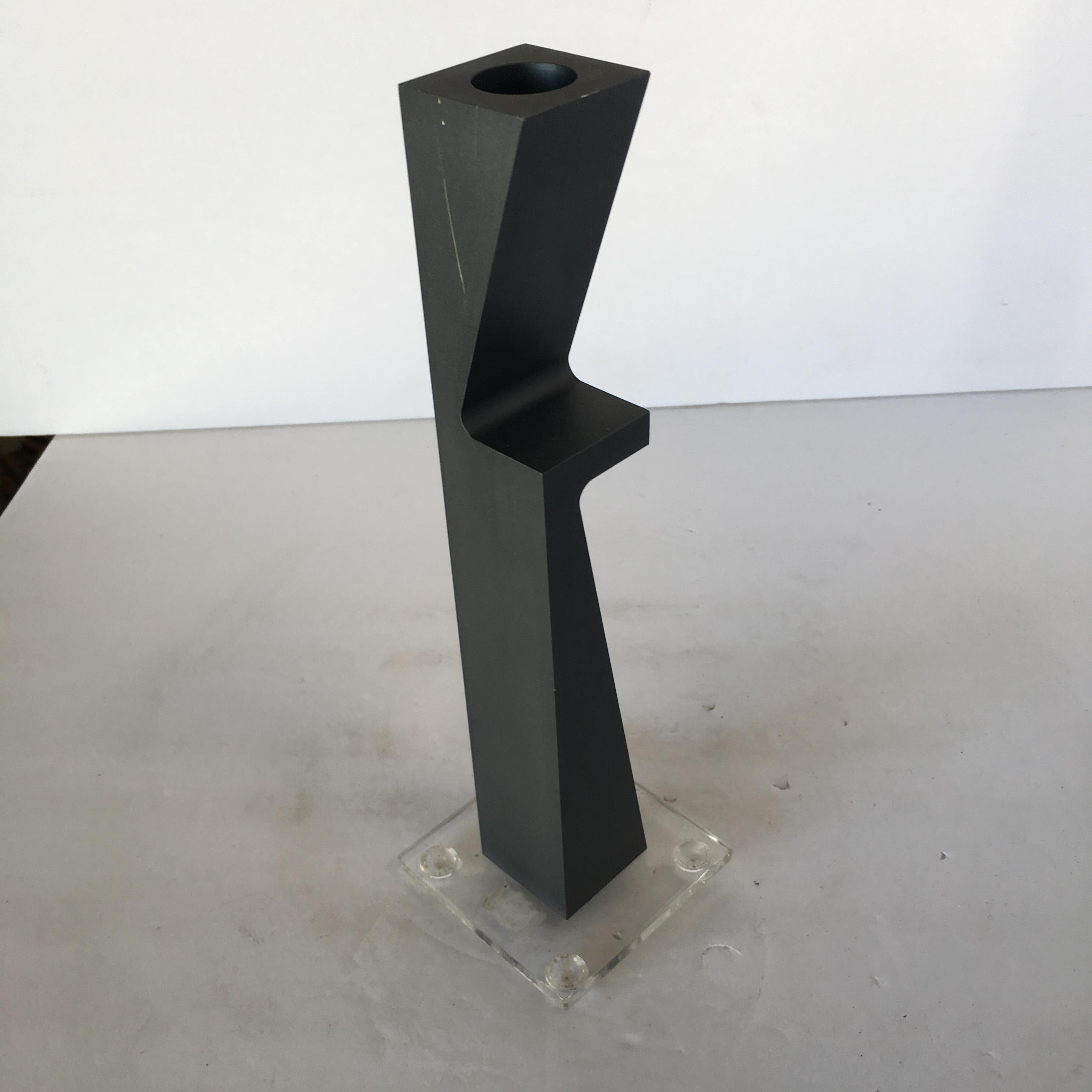Steel Set of 3 Machined Metal Candlestick Holder by Zelig Segal
