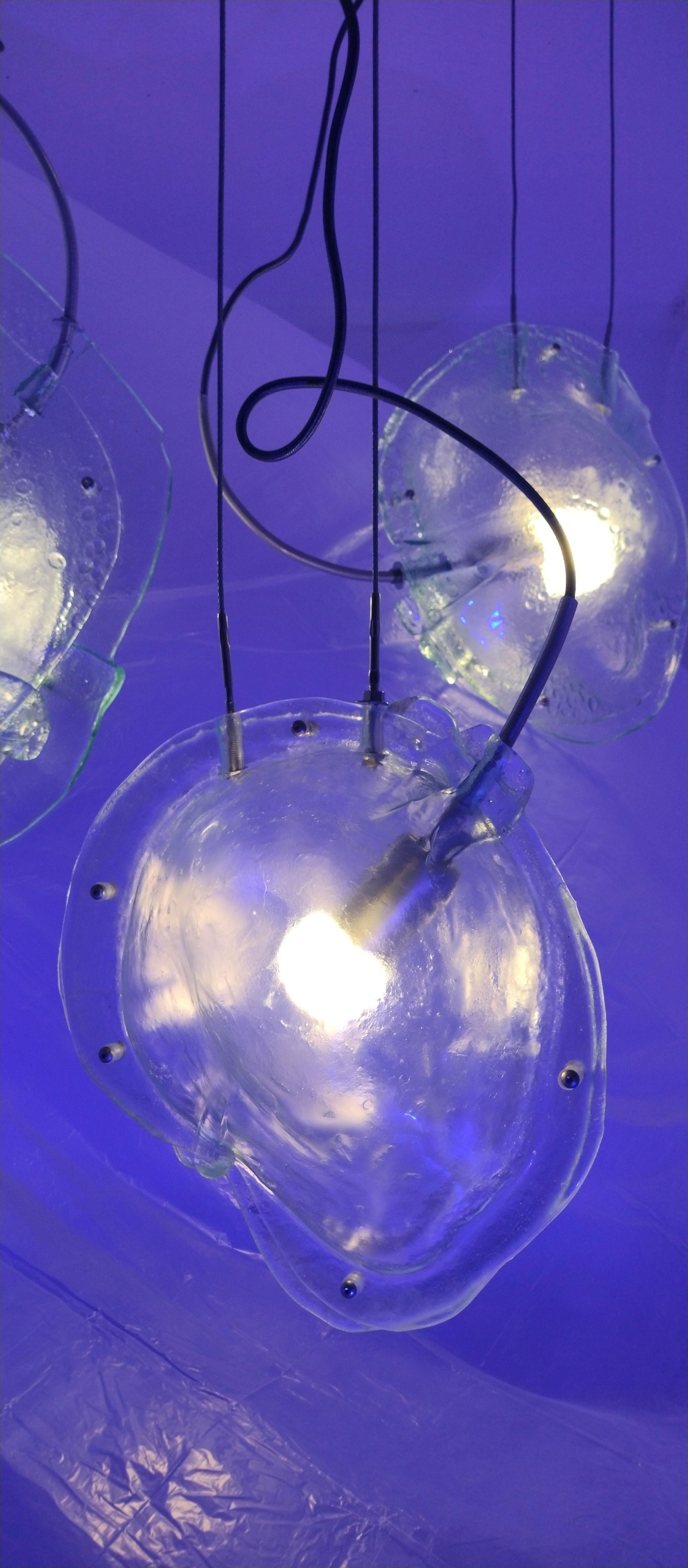 Verre Lot de 3 lampes à suspension Madreperla Familia par A Moreno en vente