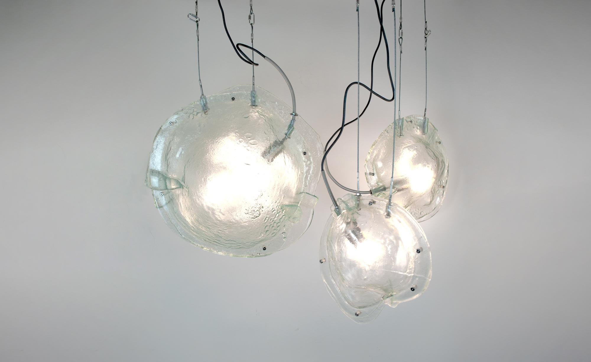 Lot de 3 lampes à suspension Madreperla Familia par A Moreno en vente 1