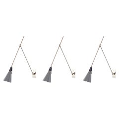 Set di 3 lampade da parete Magari in nichel