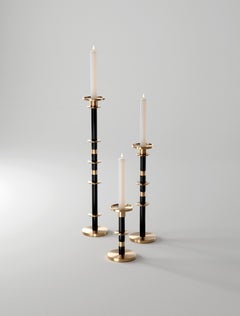Set of 3 Maïa Candleholders in Solid Brass & Aluminum by Studio Marine Breynaert