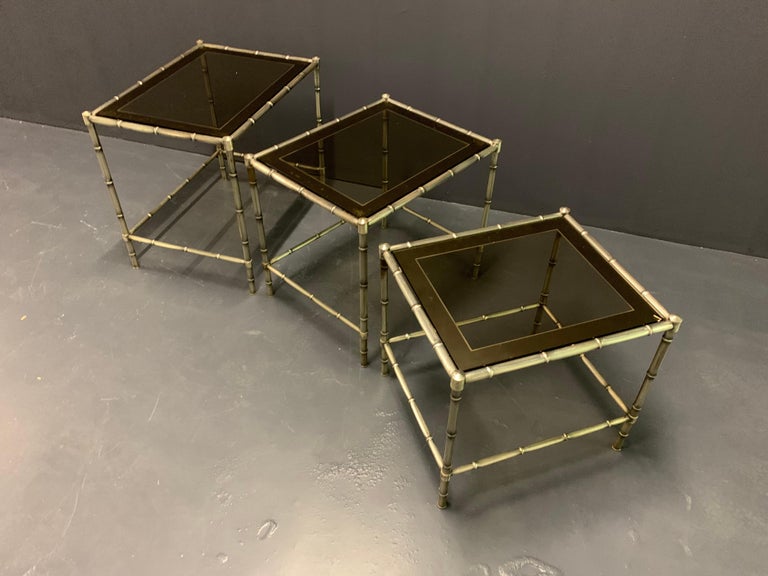 Set of 3 Maison Bagues Bamboo Style Nesting Tables For Sale 4