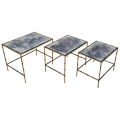 Vintage Set of 3 Maison Baguès Nesting Table