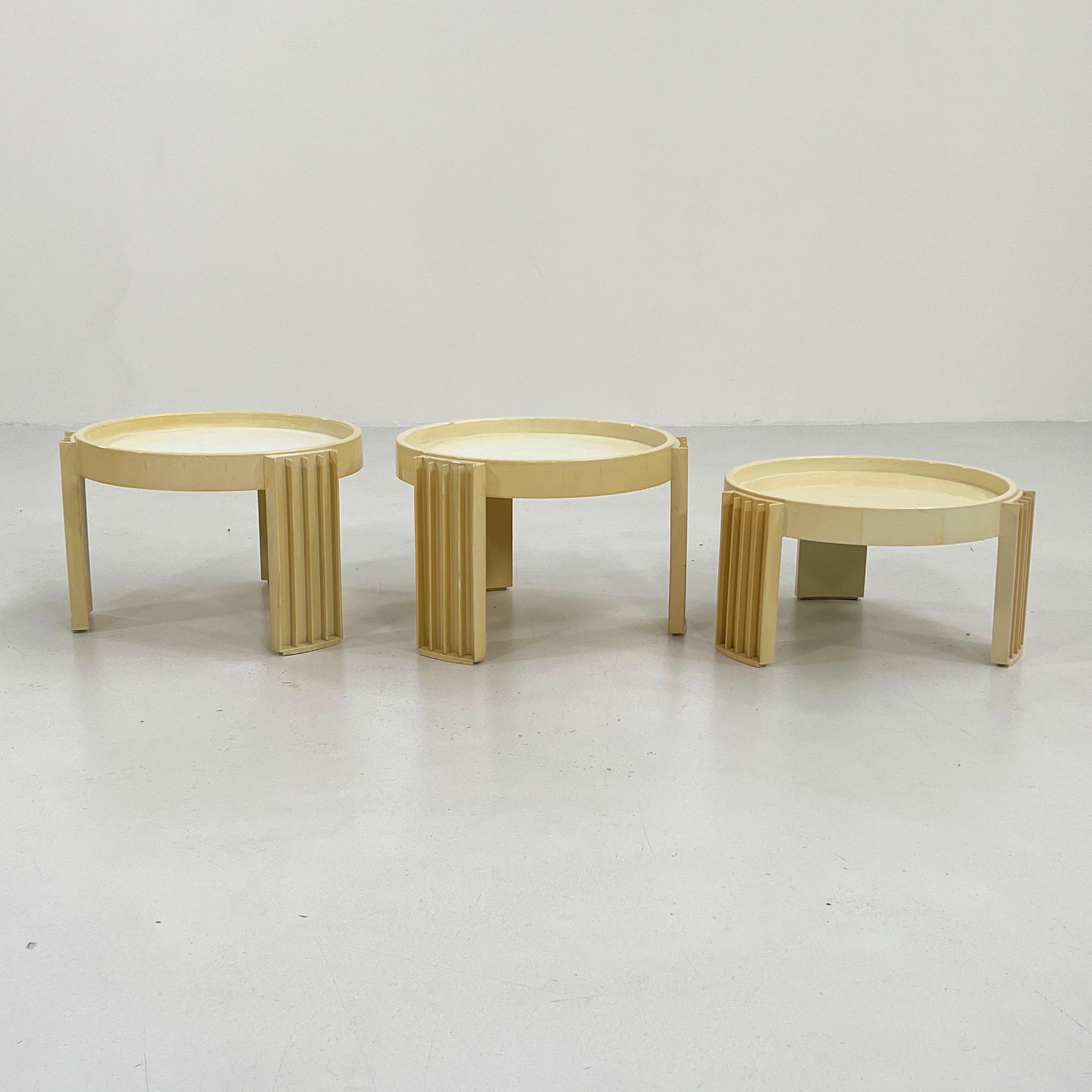 Set of 3 Marema Stacking Tables by Gianfranco Frattini for Cassina, 1960s In Good Condition In Ixelles, Bruxelles