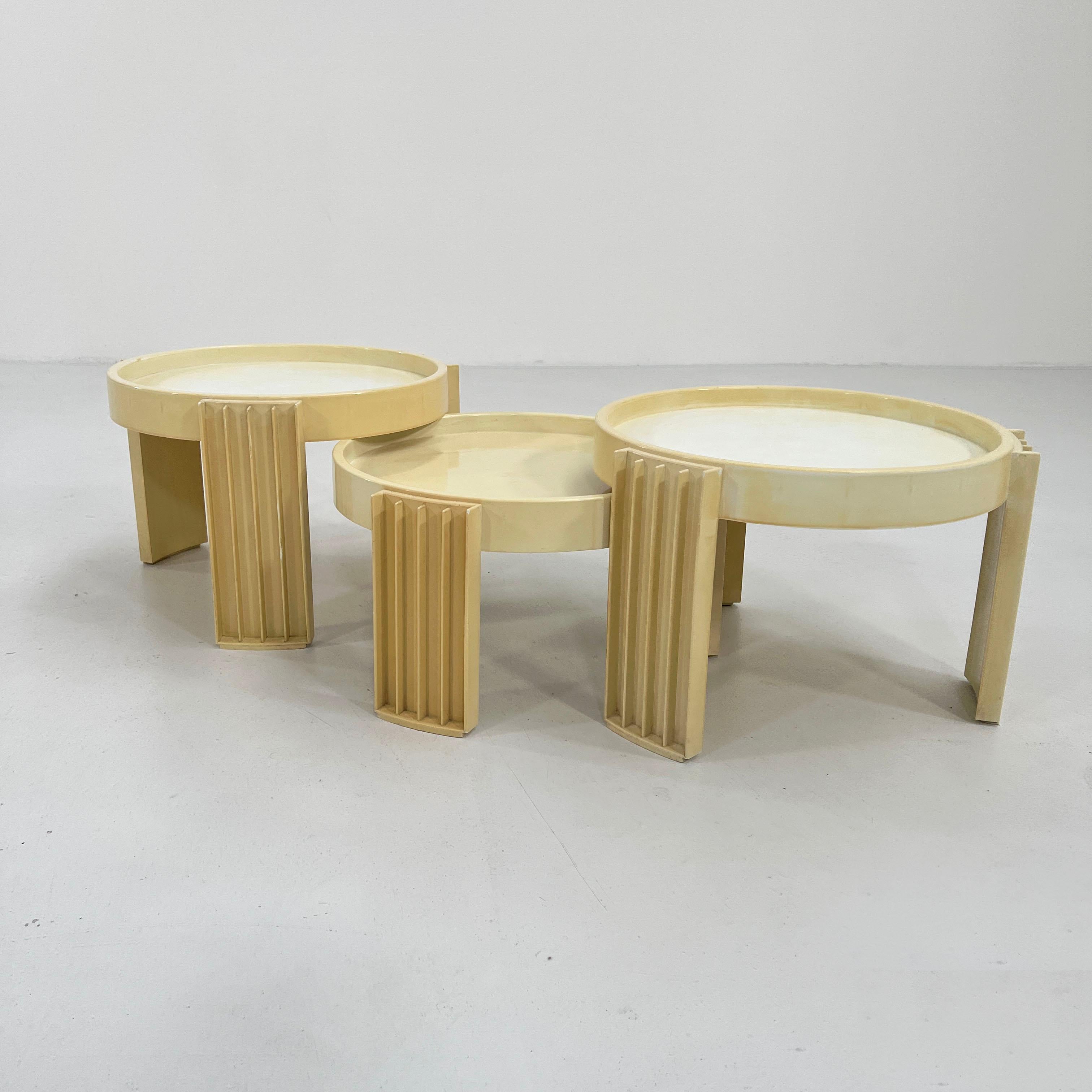 Set of 3 Marema Stacking Tables by Gianfranco Frattini for Cassina, 1960s 1