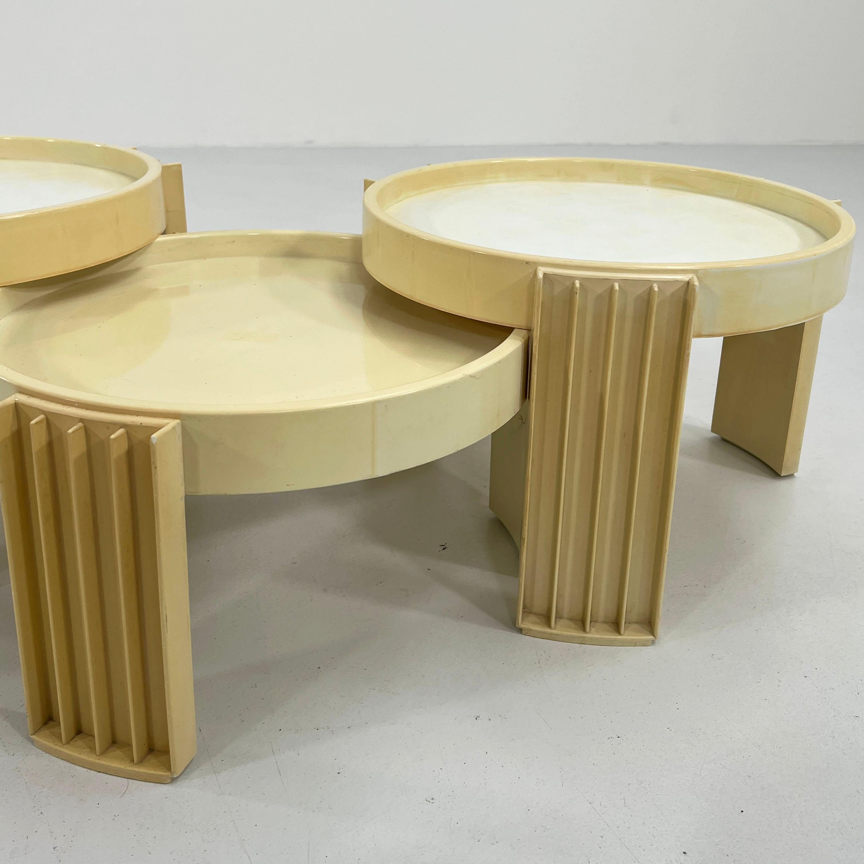 Set of 3 Marema Stacking Tables by Gianfranco Frattini for Cassina, 1960s 2