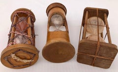 Set of 3 Maritime Sand Timers from the 18th and 19th Century, Hand Blown Glass