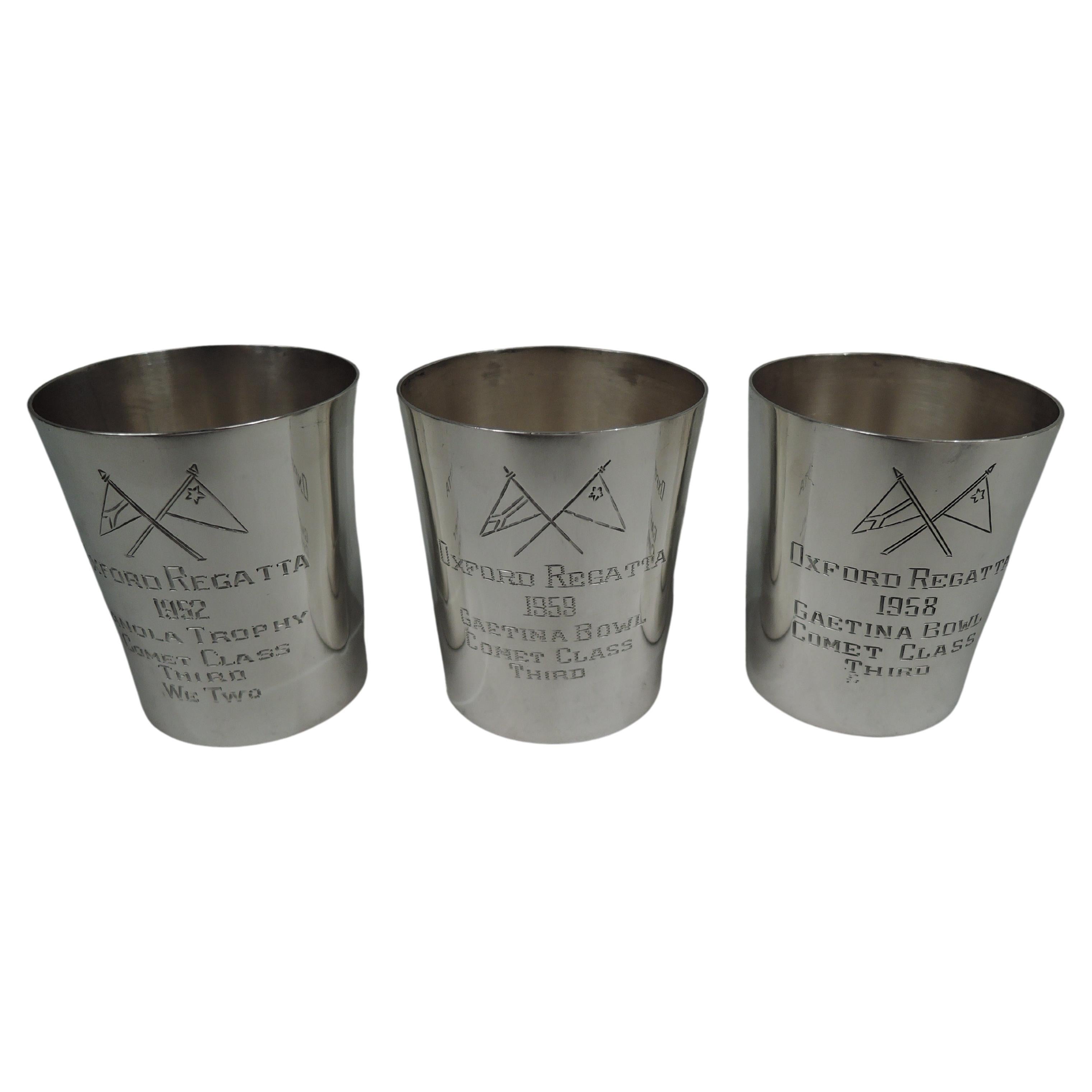 Set of 3 Maryland Midcentury Yacht Club Shot Glasses For Sale