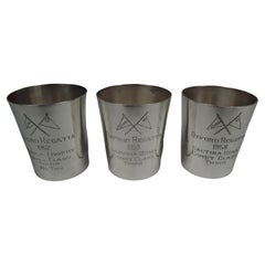 Retro Set of 3 Maryland Midcentury Yacht Club Shot Glasses