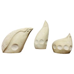 Conjunto de 3 esculturas de pingüinos Masatoyo "Kuki" Kishi