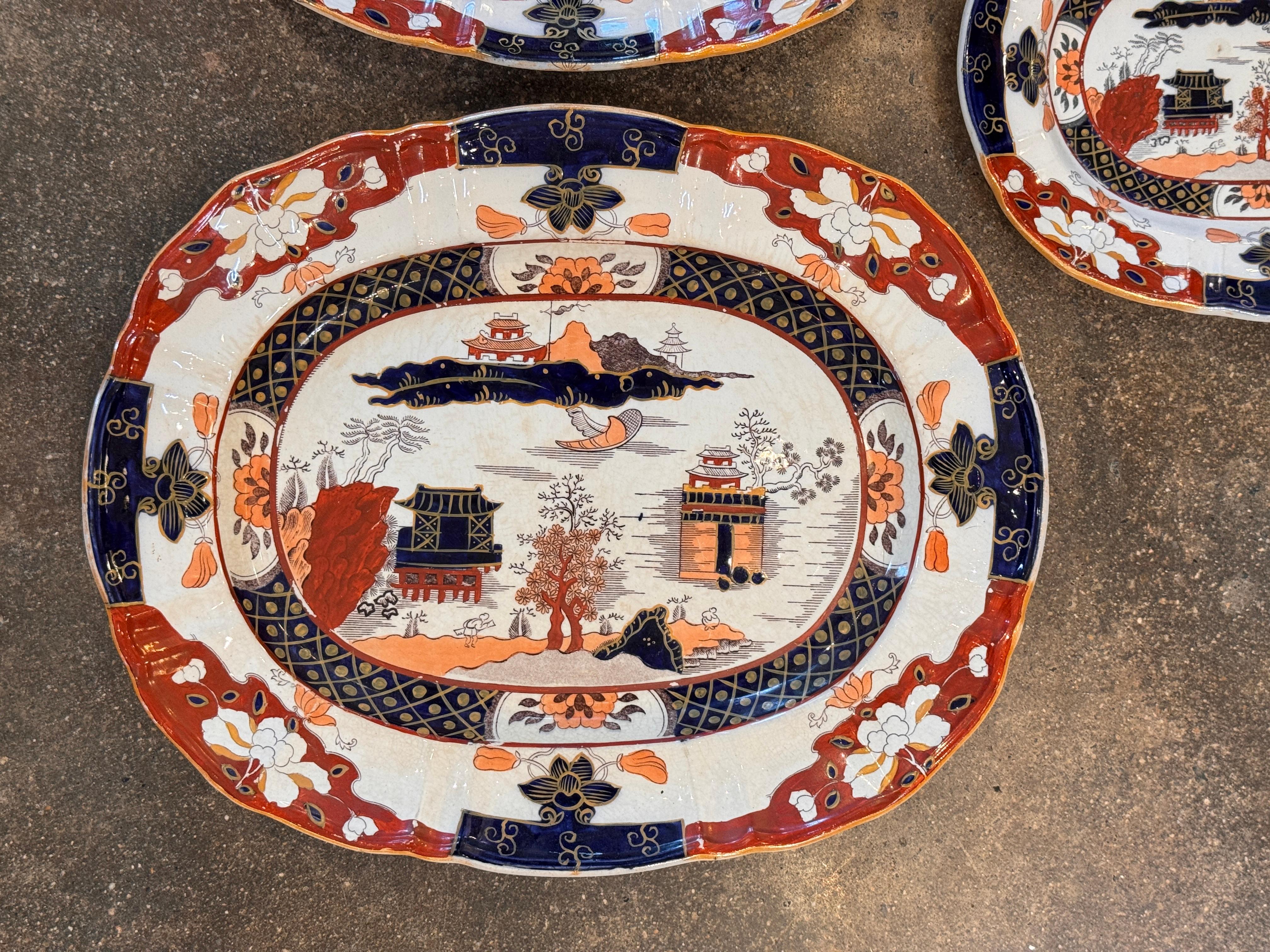 Set di 3 piatti Mason's Ironstone, circa 19° secolo in vendita 1