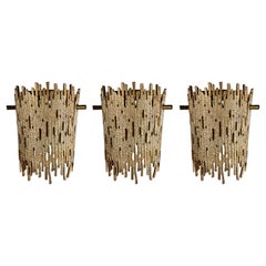 Set of 3 Matching Brutalist Hanging Pendant Lamps by MOE Lighting