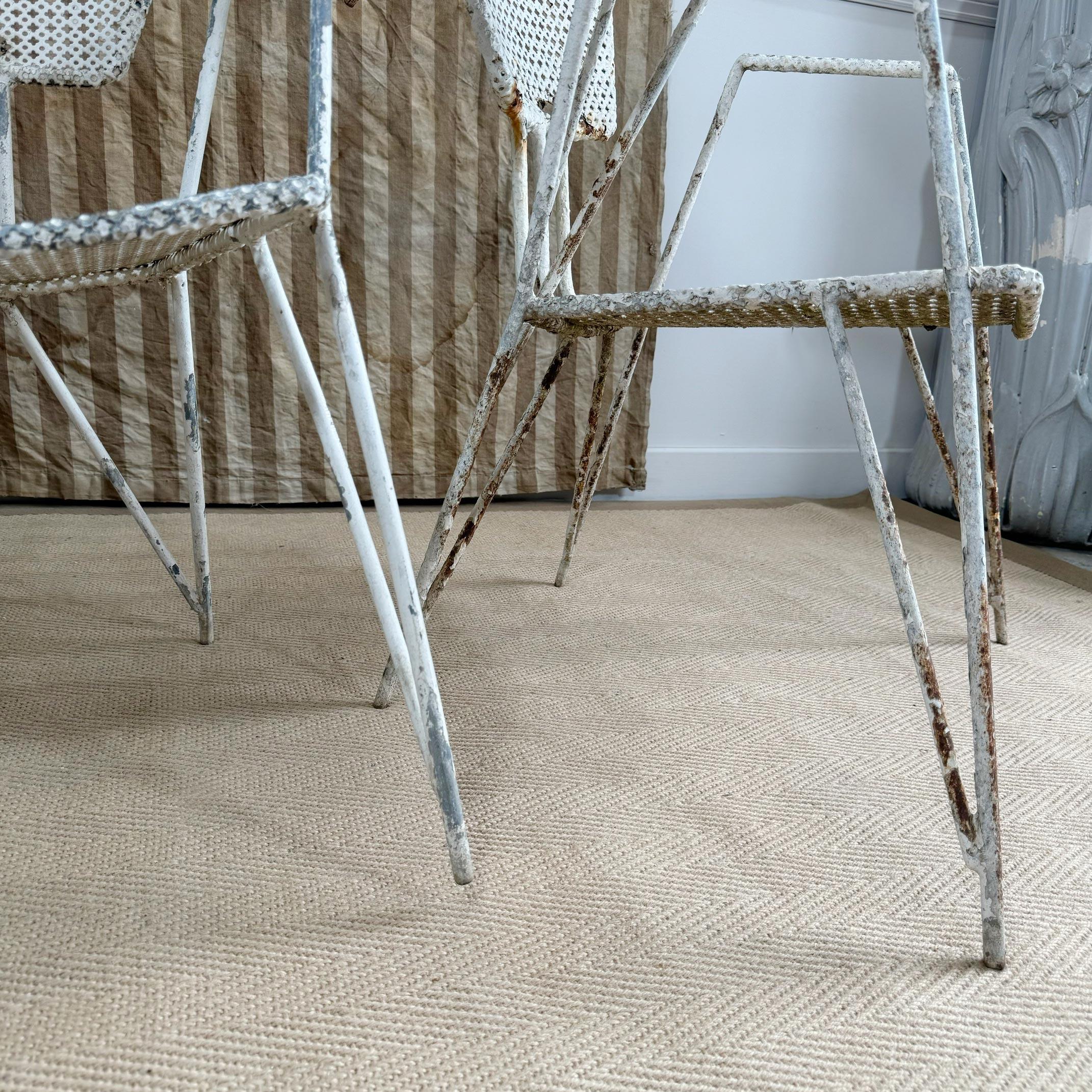Set of 3 Mathieu Matégot Perforated Sheet and Tubular Metal Chairs For Sale 6