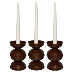 Set de 3 chandeliers en aluminium chocolat mat, Italian Minimal Design, en stock