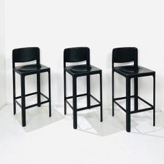 Set of 3 Matteo Grassi Leather Counter Stools