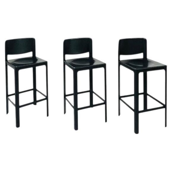 Set of 3 Matteo Grassi Leather Counter Stools