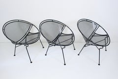 Set of 3 Maurizio Tempestini for Salterini Black "Radar" Lounge Chairs, 1950's