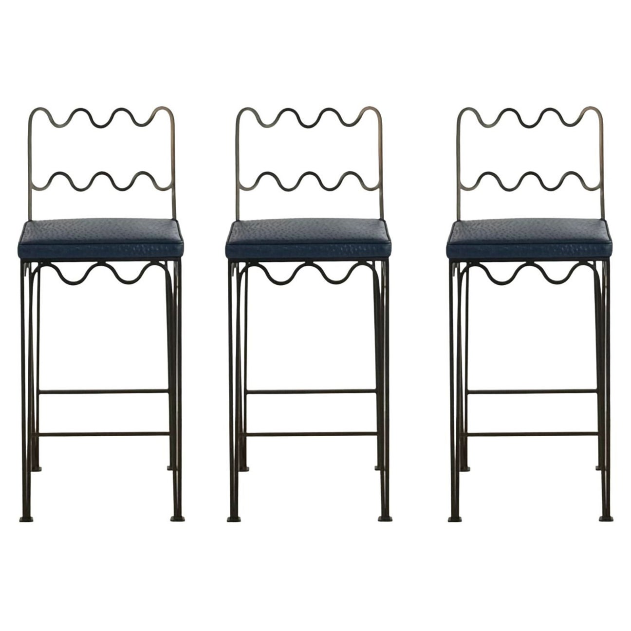 Set of 3 'Méandre' Counter Stools by Design Frères, in COL For Sale