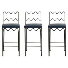 Set of 3 'Méandre' Counter Stools by Design Frères, in COL