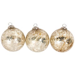 Set of 3 Mercury Glass Decorative Balls