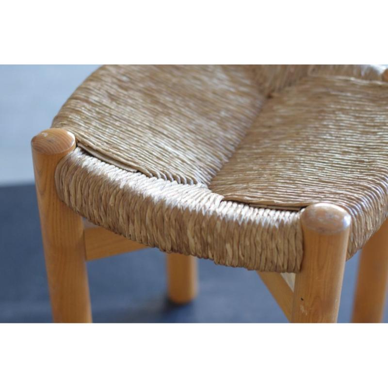Set of 3 Meribel Chairs and Stool by Charlotte Perriand, 1960s For Sale 7