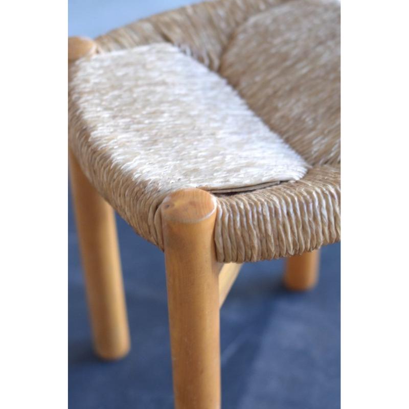Set of 3 Meribel Chairs and Stool by Charlotte Perriand, 1960s For Sale 11