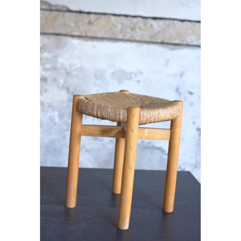 Set of 3 Meribel Chairs and Stool by Charlotte Perriand, 1960s For Sale 12