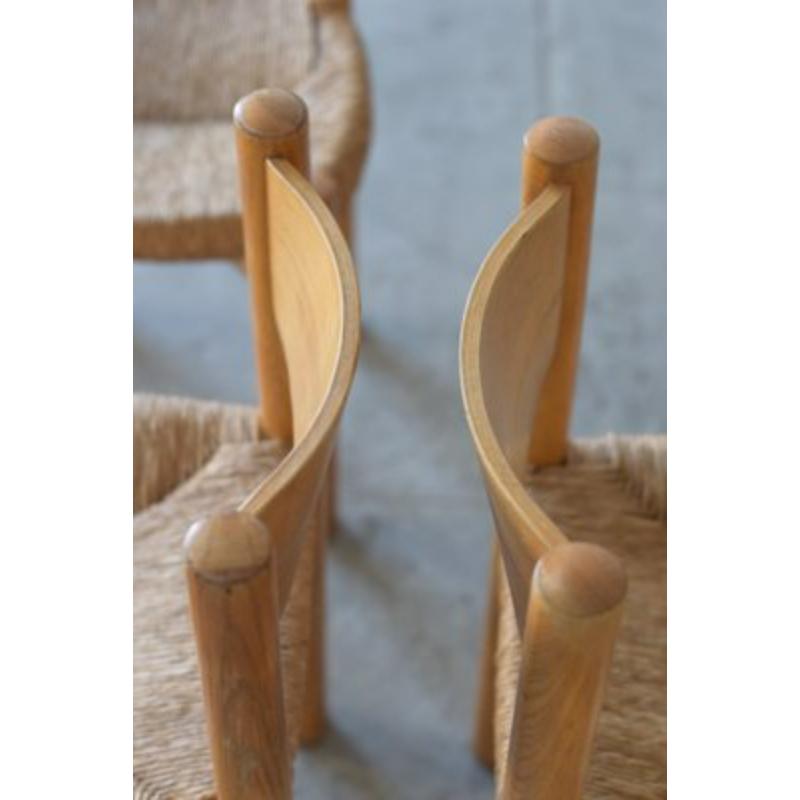 Mid-Century Modern Set of 3 Meribel Chairs and Stool by Charlotte Perriand, 1960s For Sale