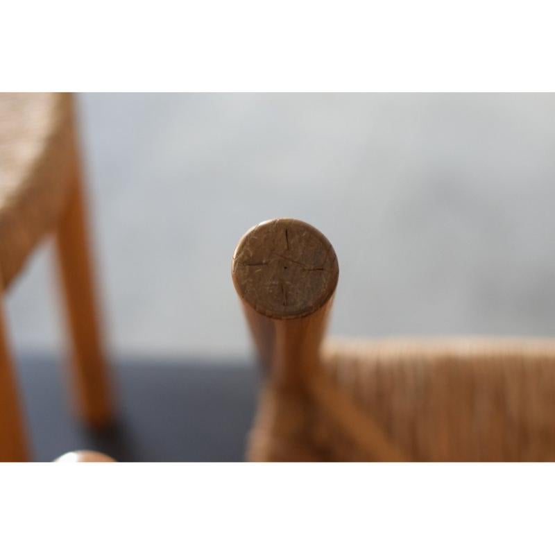 Set of 3 Meribel Chairs and Stool by Charlotte Perriand, 1960s For Sale 1