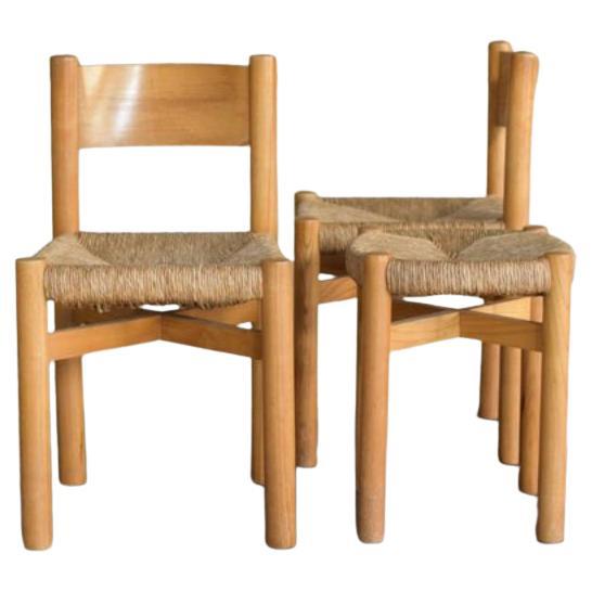 Set di 3 sedie e sgabello Meribel di Charlotte Perriand, anni '60