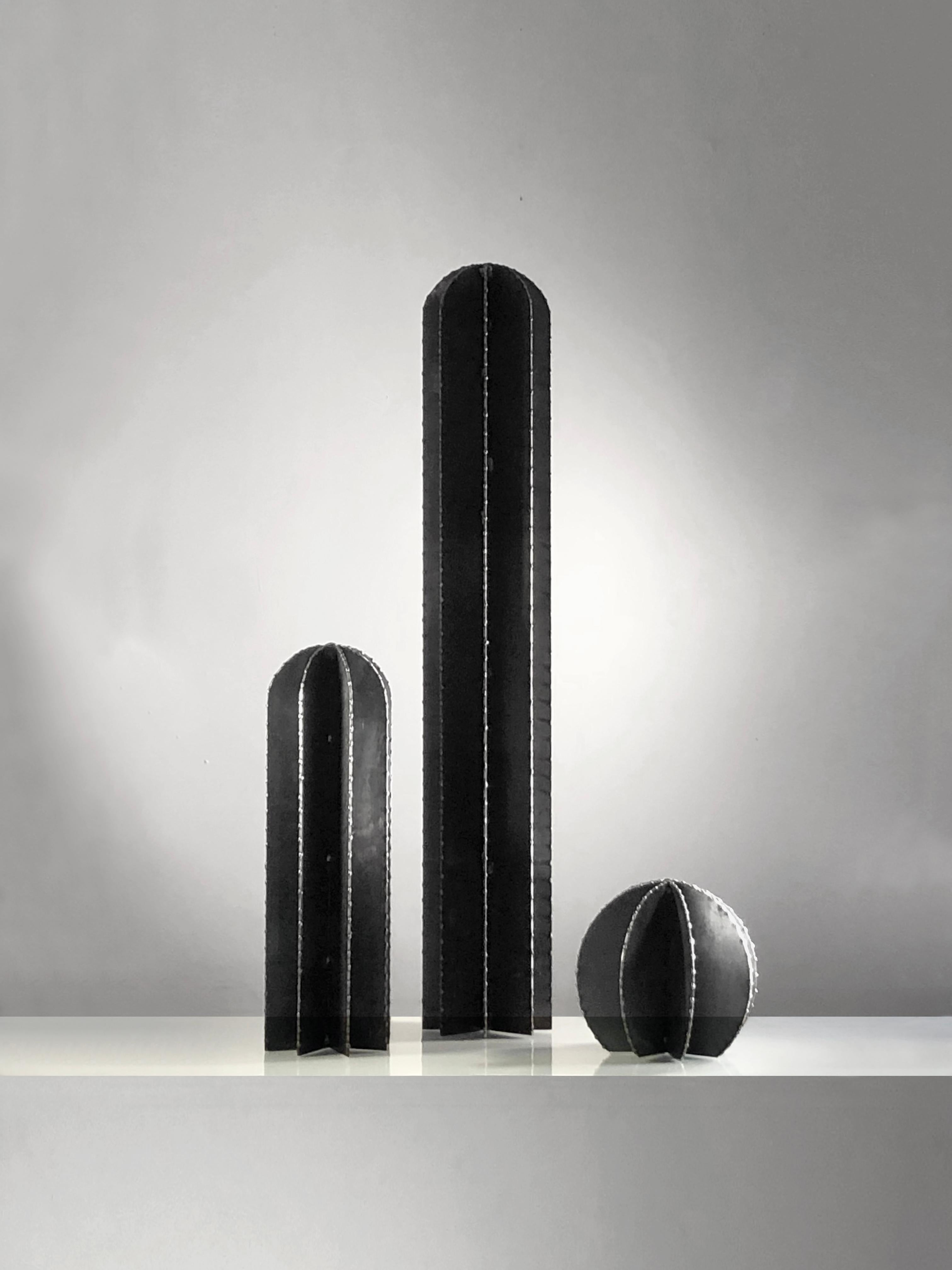 Set of 3 Metal CACTUS Contemporary BRUTALIST SCULPTURES by ESOJ France 2020 For Sale 5