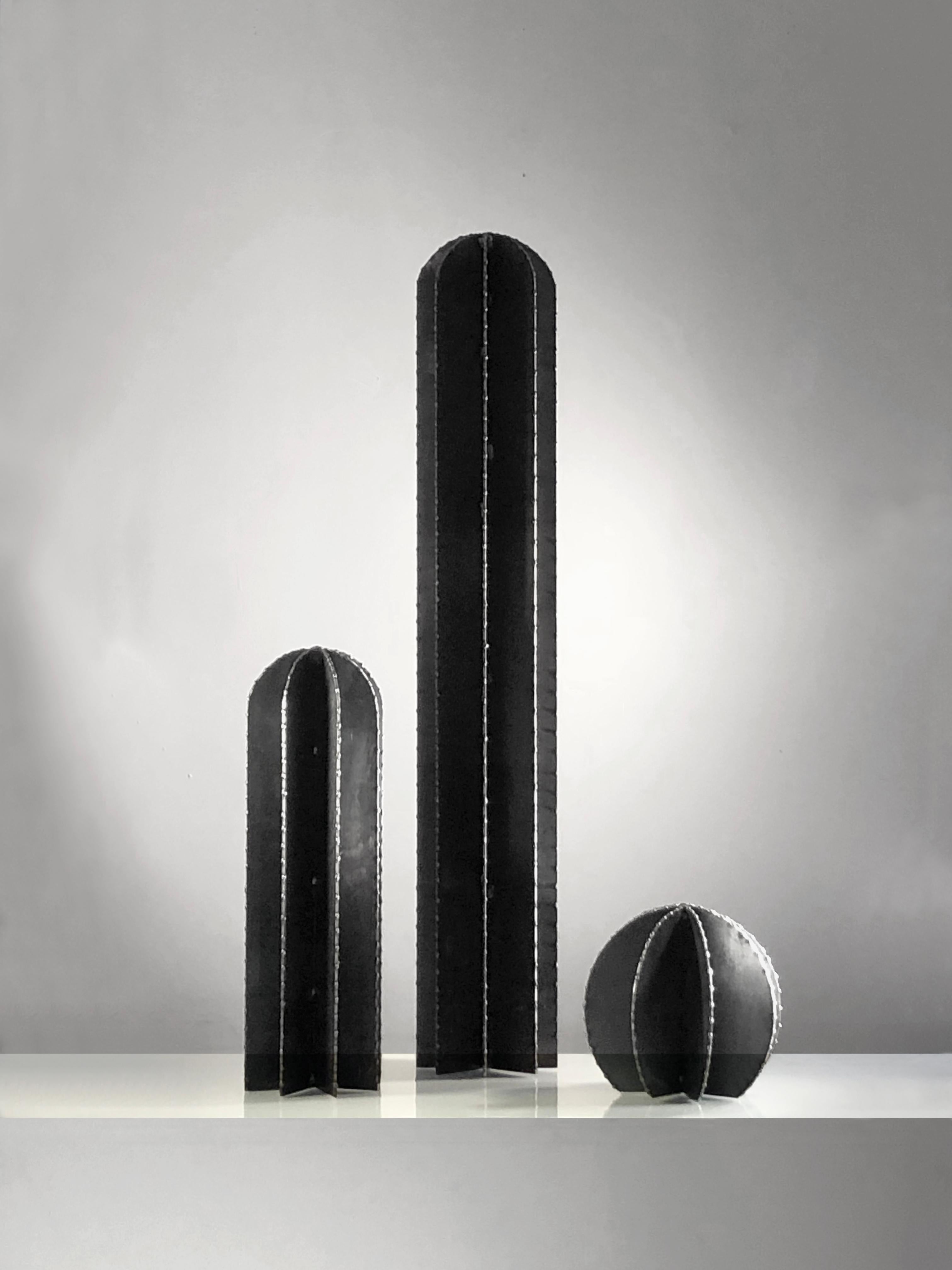 A set of 3 strong and spectacular metal cactus, contemporary brutalist sculptures, unique pieces by artist ESOJ, France 2020.

Dimensions :
The higher : H 101.5 x D 23 cm / H 40 x D 9 inch
The medium : H 50 x D 17 cm / H 20 x 6.7 inch
The smaller :