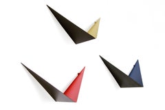 Set of 3 Metal Poul Cadovius Butterfly Wall Shelves Art Sculpture, 1960s