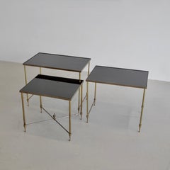 Set of 3 Metal Side Tables, France 1960s
