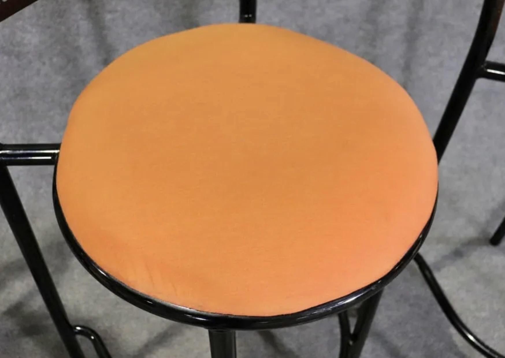 Set of 3 Metal Stools For Sale 8