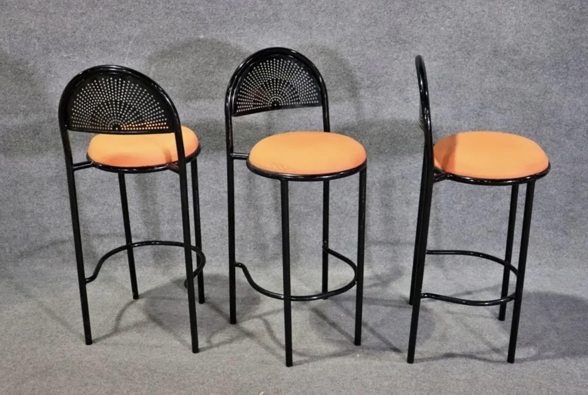 Set of 3 Metal Stools In Good Condition For Sale In Brooklyn, NY