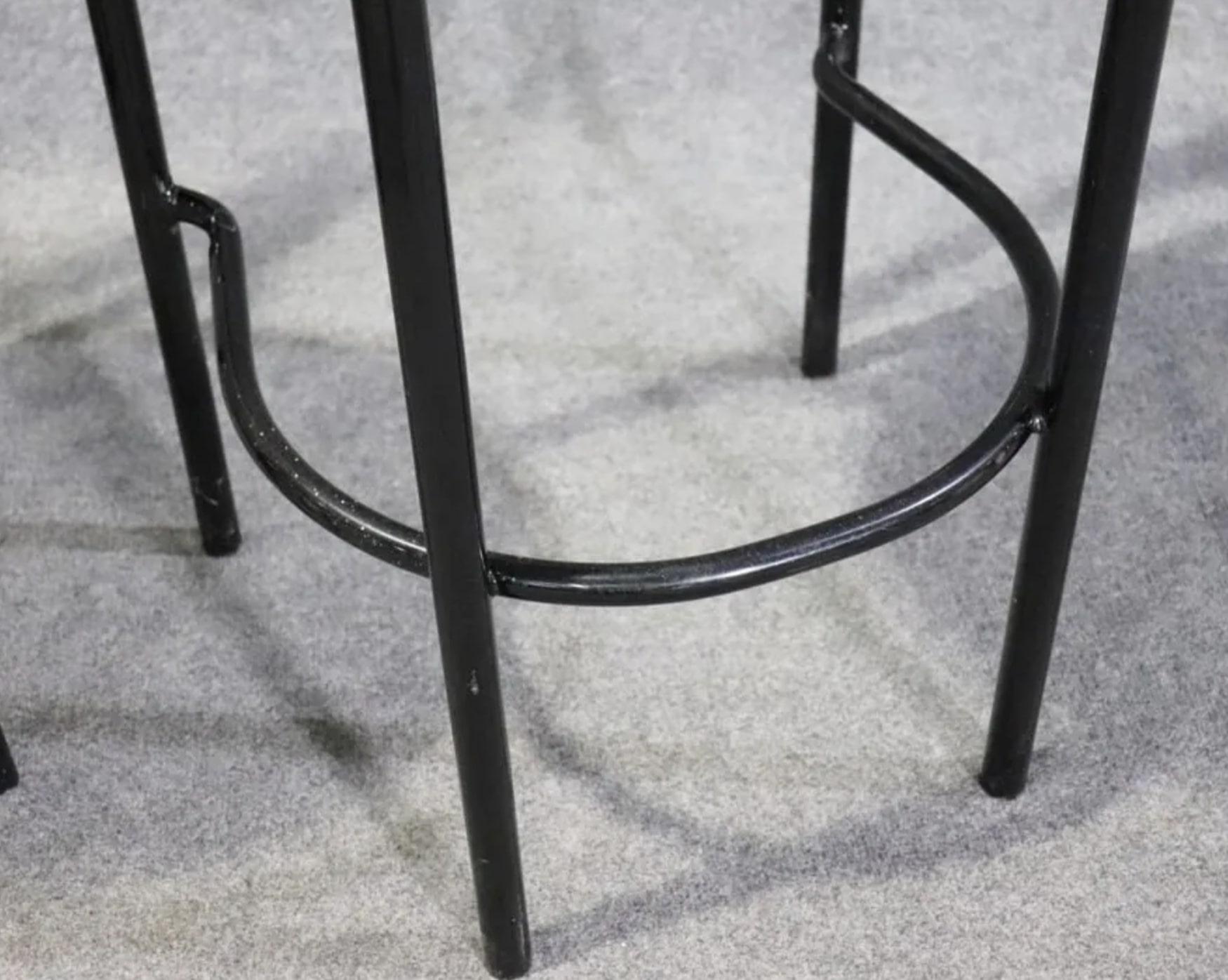 Set of 3 Metal Stools For Sale 2
